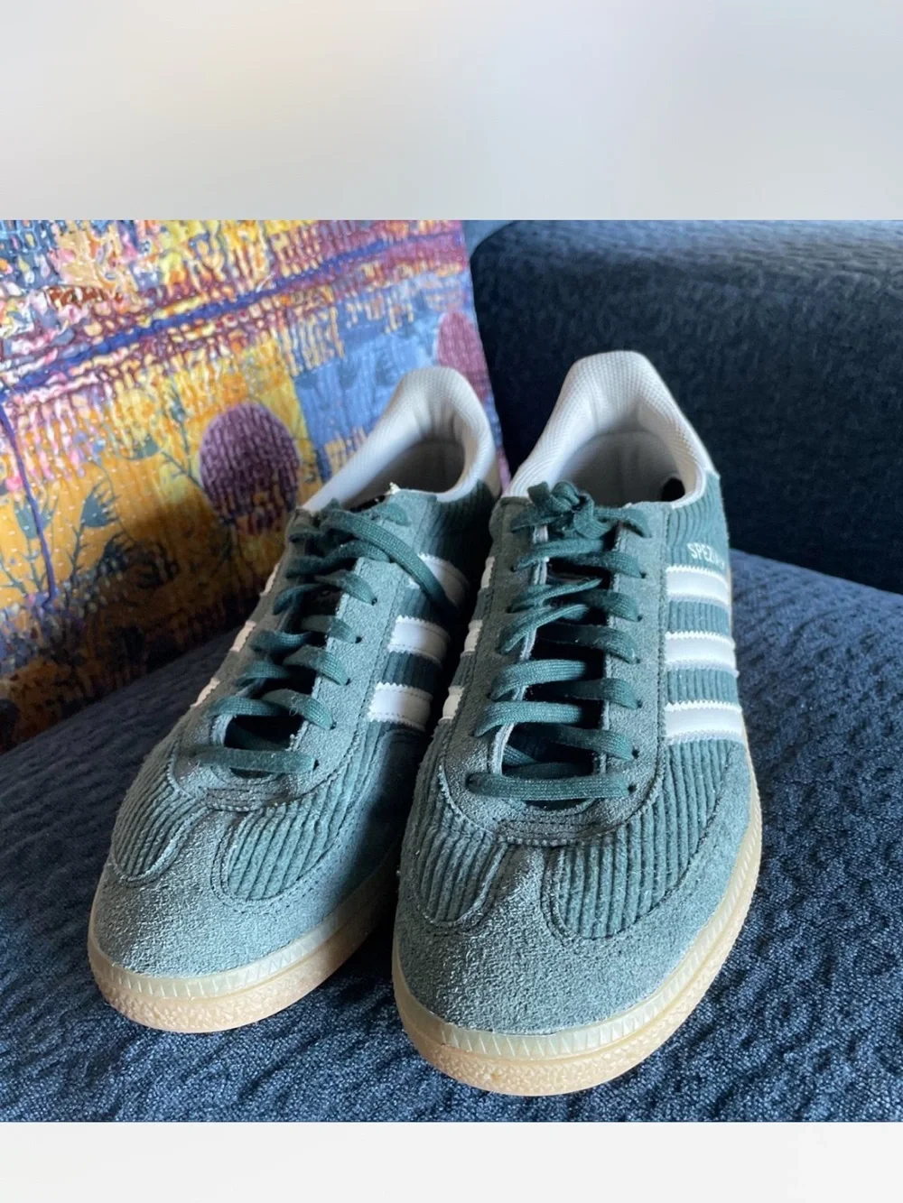 adidas Spezial Suede Sneakers in Green with White Stripes